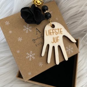 sleutelhanger hand liefste juf
