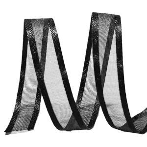 Organza lint met satijn zwart