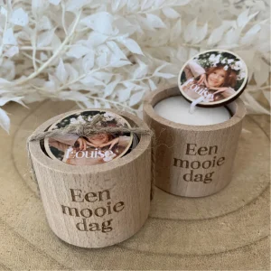 theelichtje hout communie