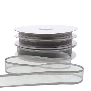 Lint - satijnrand grijs - 10 mm - 50 meter