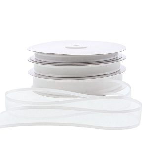 Lint - satijnrand wit - 10 mm - 50 meter